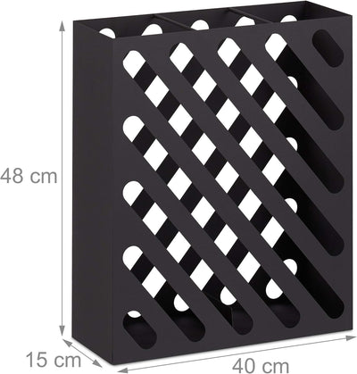 Relaxdays Regenschirmständer XL, rechteckiger Schirmständer f. Regenschirme & Gehstöcke, Stahl, 48 x