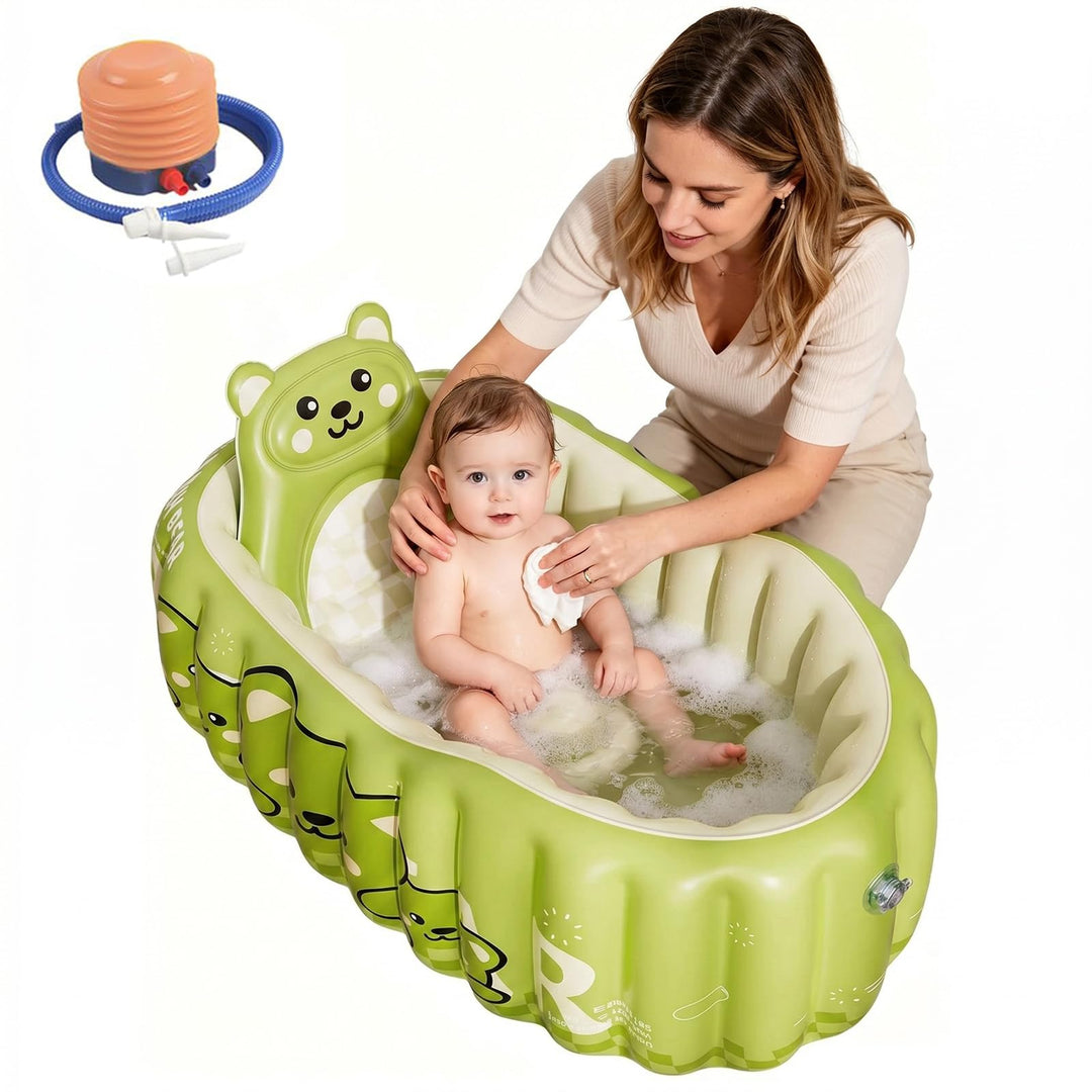Faltbare Aufblasbare Babybadewanne aus sicherem Material, Rutschfeste Badewanne für Babys 0-12 Monat