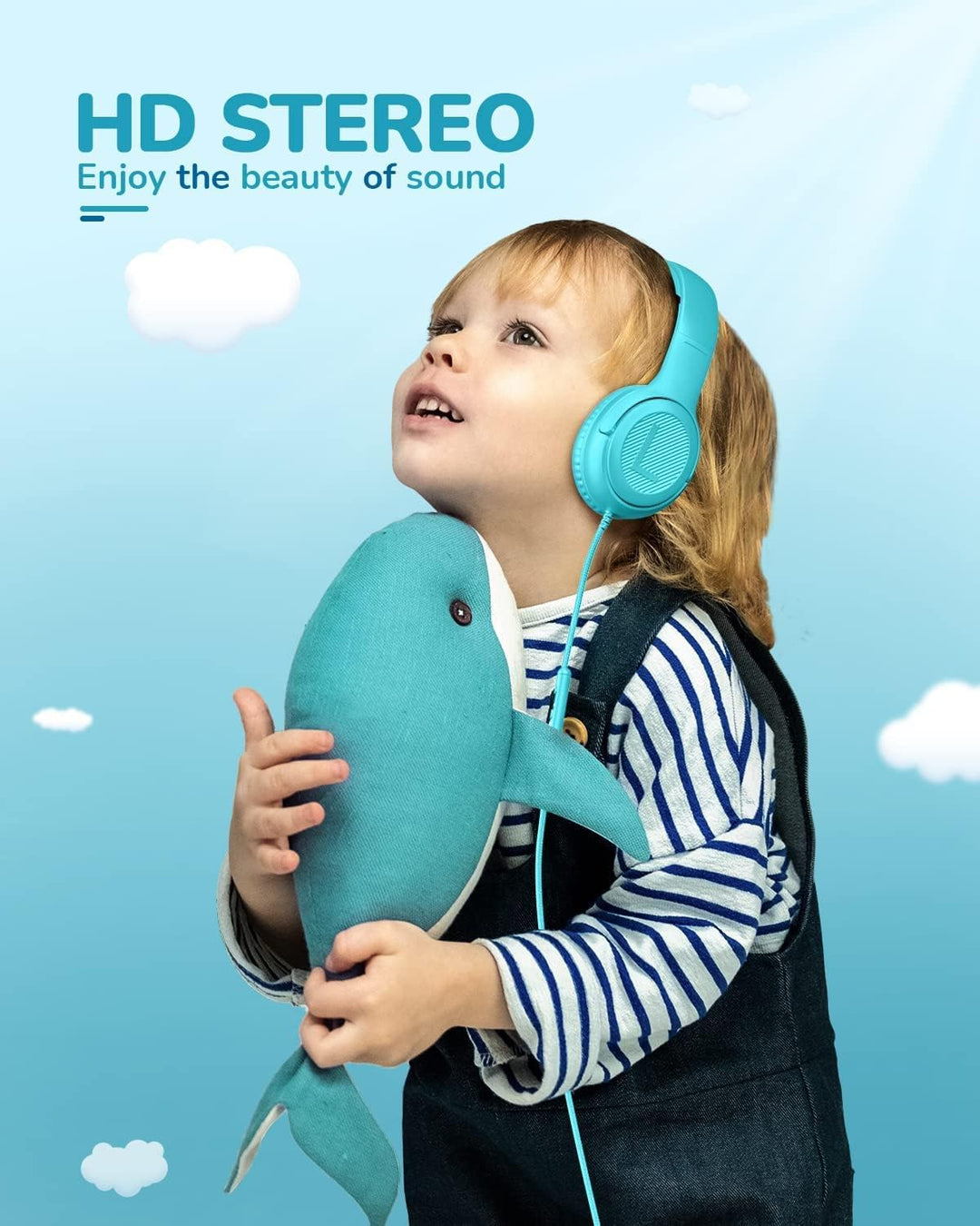 Kopfhörer Kinder, Kabel Kinderkopfhörer mit Mikrofon, Over Ear kopfhörer Kinder 85/94dB Lautstärkenb