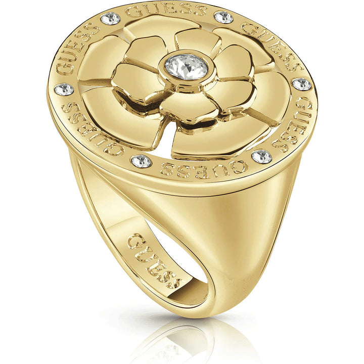 GUESS Damen-Damenring PEONY WITH CRYSTAL BIG RING(GL Edelstahl 32012923 mehrfarbig 54 (17.2), mehrfa