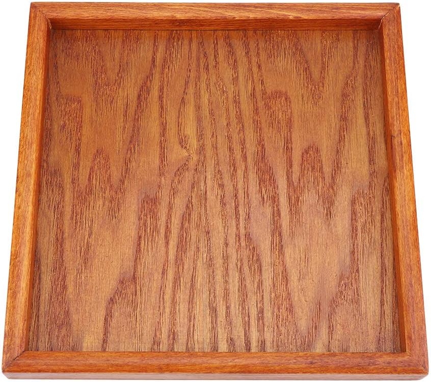 Teetablett aus Holz, Eleganter Servierteller aus Massivem Holz für Tee, Kaffee, Sushi, Snacks, für Z