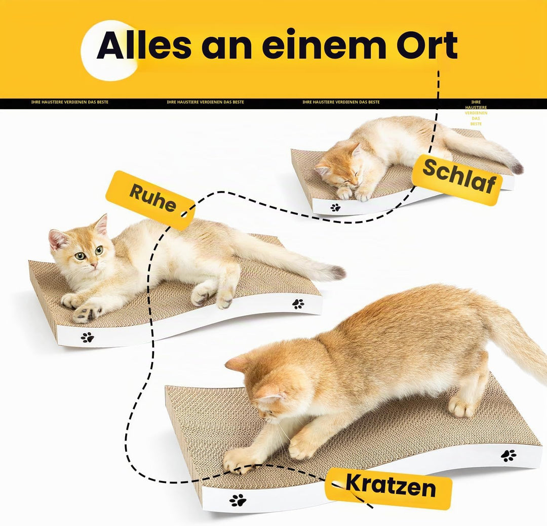 Conlun - Katzen Kratzbrett - Katzen Kratzpappe mit Premium-Kratztextur, langlebige Kätzchen Kratzmat