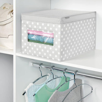 mDesign 6er-Set stapelbare Ordnungsbox – grosse Aufbewahrungsbox mit Sichtfenster für das Kinderzimm