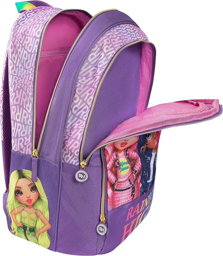 RAINBOW HIGH - Rucksack für Mittelschule, Grundschule, Kinder und Jugendliche, mit gepolstertem und