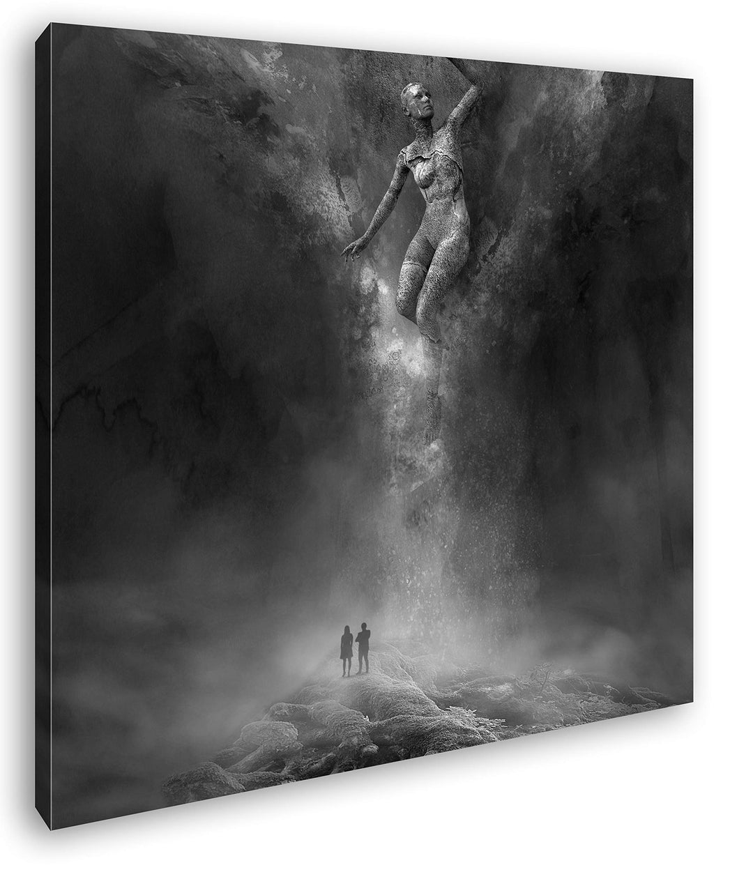 deyoli Der verwunschene Wald Format: 70x70 Effekt: Schwarz&Weiss als Leinwandbild, Motiv fertig gera