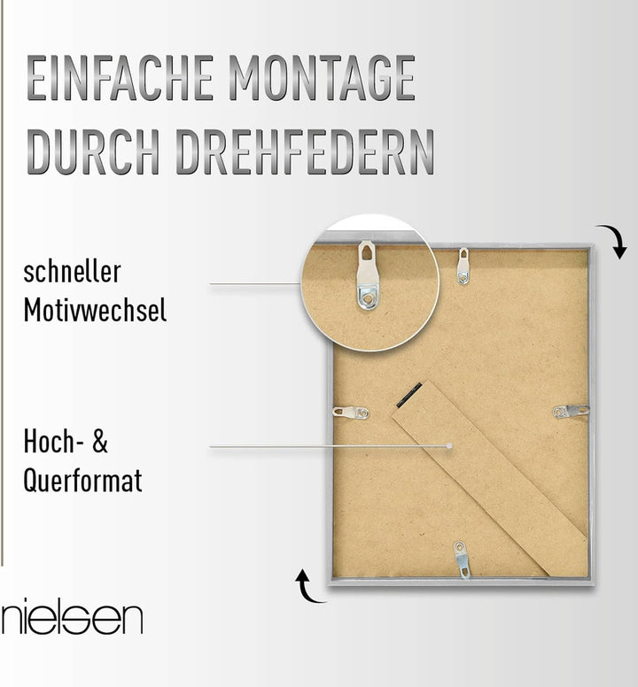 nielsen Bilderrahmen, 18 x 24 cm, Aluminium, Gold matt, Fotorahmen zum Auftstellen und Aufhängen im