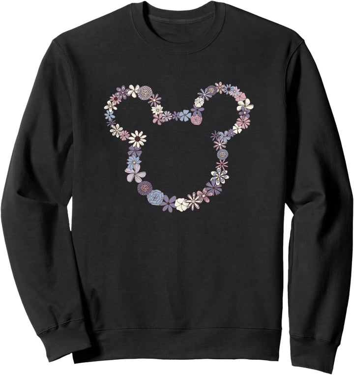 Disney Mickey & Friends Mickey-Umriss mit Blumenmotiv Sweatshirt
