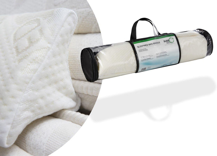 SLEEPMED Liebesbrücke 200 cm aus Memory Schaum für Matratzen, Ritzenfüller breit für Doppelbett, Box