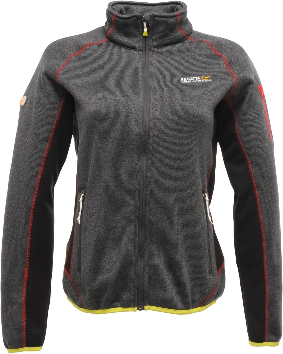 Regatta Laney II Damen Strickjacke Jacke Strick Fleecejacke Seal Grey 36 Grau - Schwarz, 36 Grau - S