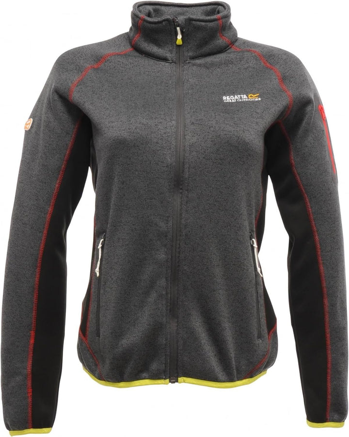 Regatta Laney II Damen Strickjacke Jacke Strick Fleecejacke Seal Grey 36 Grau - Schwarz, 36 Grau - S