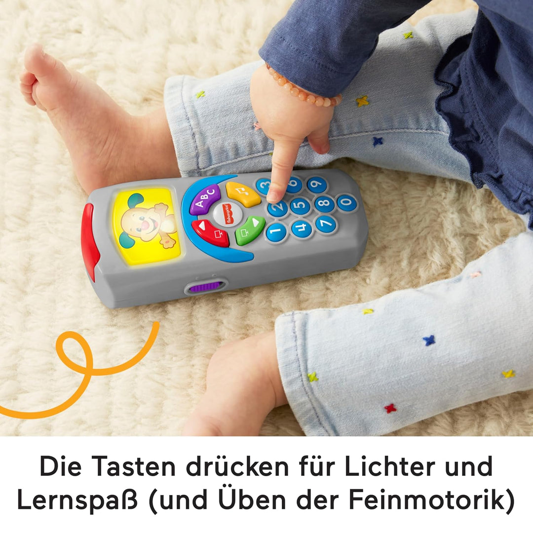 Fisher-Price Lernspass Lernspielzeug für Babys Hündchen-Fernbedienung Spielzeugfernbedienung mit Mus