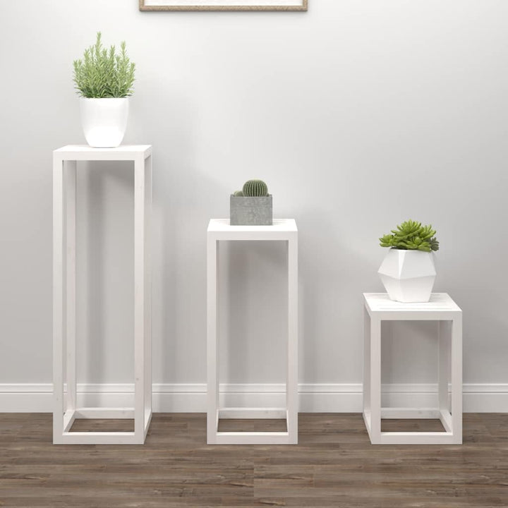 vidaXL Pflanzenständer Set 3-tlg., Pflanzenregal mit Holzrahmen, Blumenständer für Wohnzimmer Terras