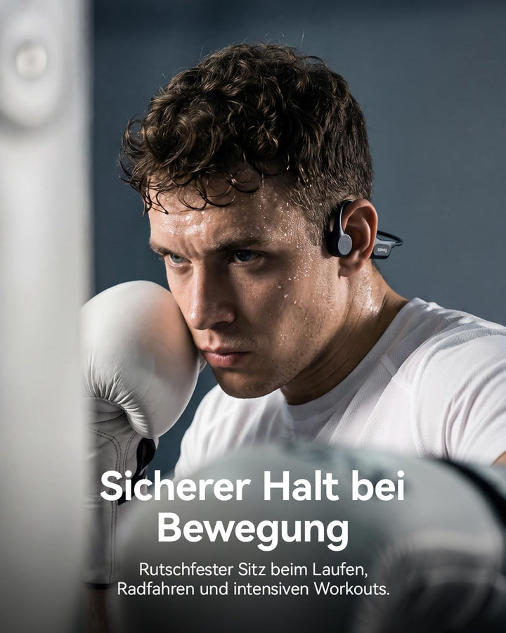 SANAG Knochenschall Sportkopfhörer, Open-Ear-Ohrhörer mit Bluetooth 5.3, Mikrofon mit Geräuschunterd
