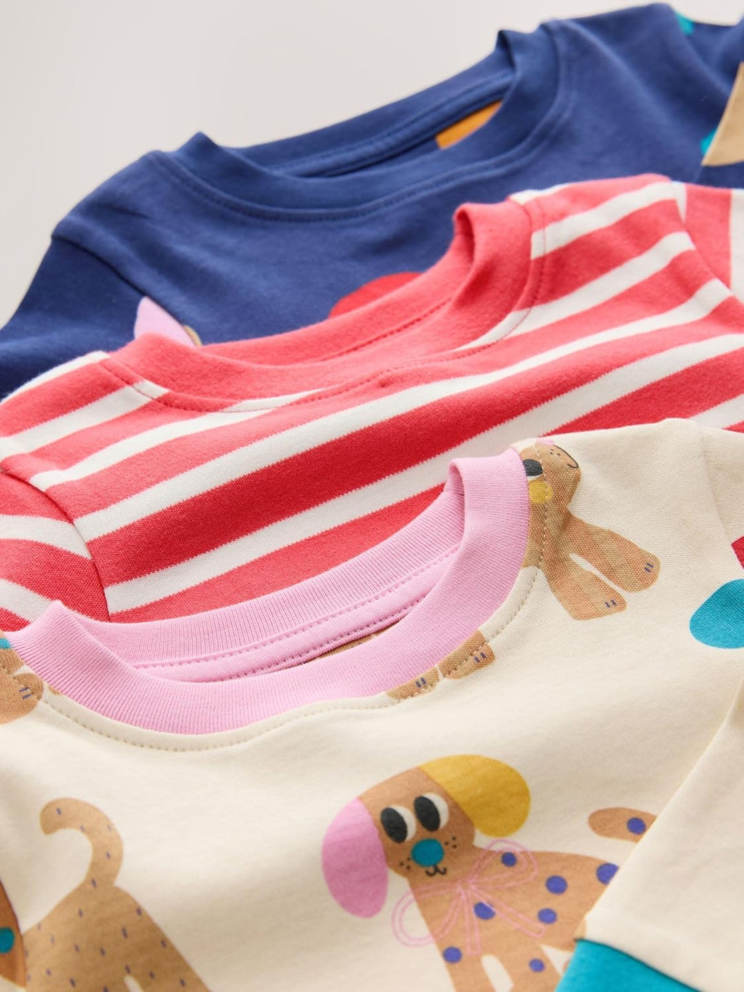 NEXT Mädchen Snuggle Schlafanzüge, 3er-Pack 104-110 Red/Navy Dog Applique, 104-110 Red/Navy Dog Appl