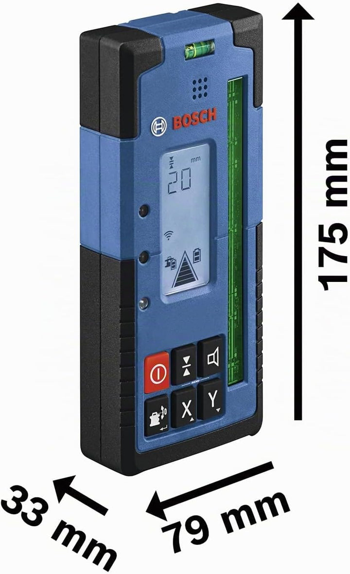 Bosch Professional Laserempfänger LR 65 G (Empfängerhalterung RB 60, 2 AA-Batterien, Reichweite: bis
