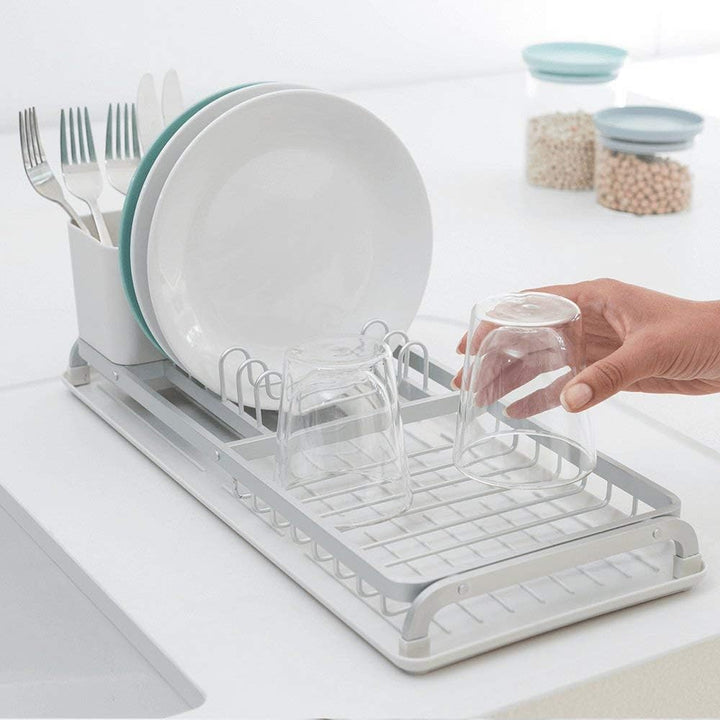 Brabantia Abtropfgestell, Aluminium/Kunststoff, Licht Grau, 13 x 49 x 21.6 cm Kompakt Light Grey, Ko