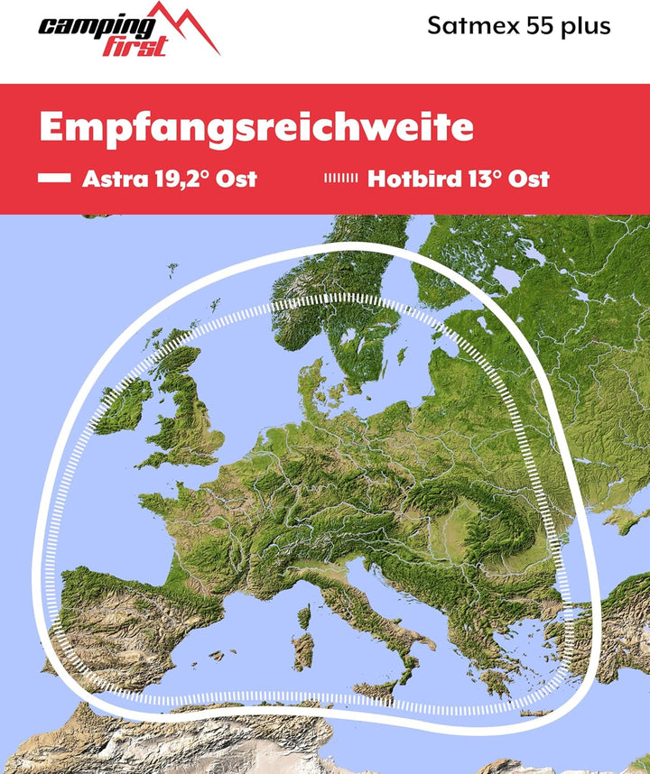 Satmex 55 Plus – Vollautomatische Sat-Antenne (Montage auf dem Wohnmobil, nur 16 cm Höhe, Bluetooth,