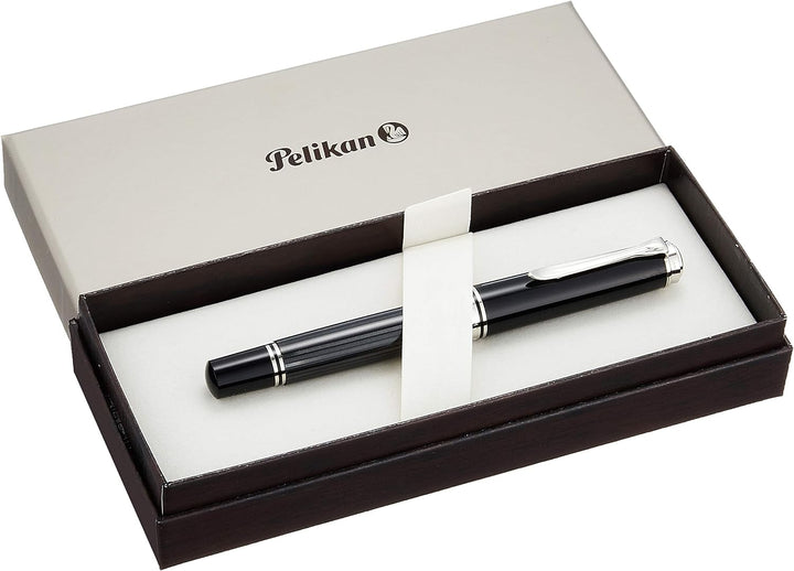 Pelikan Premium M805 Füllfederhalter, Feder F Plume schwarz/grau, schwarz/grau