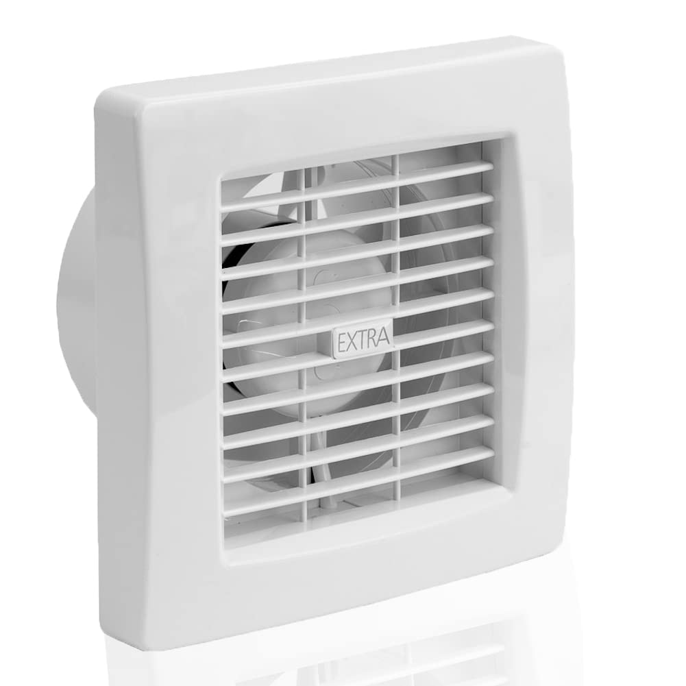 EUROPLAST Badlüfter 100 mm Weiss Abluftventilator Wandventilator für küche, garage und wc X100. 100