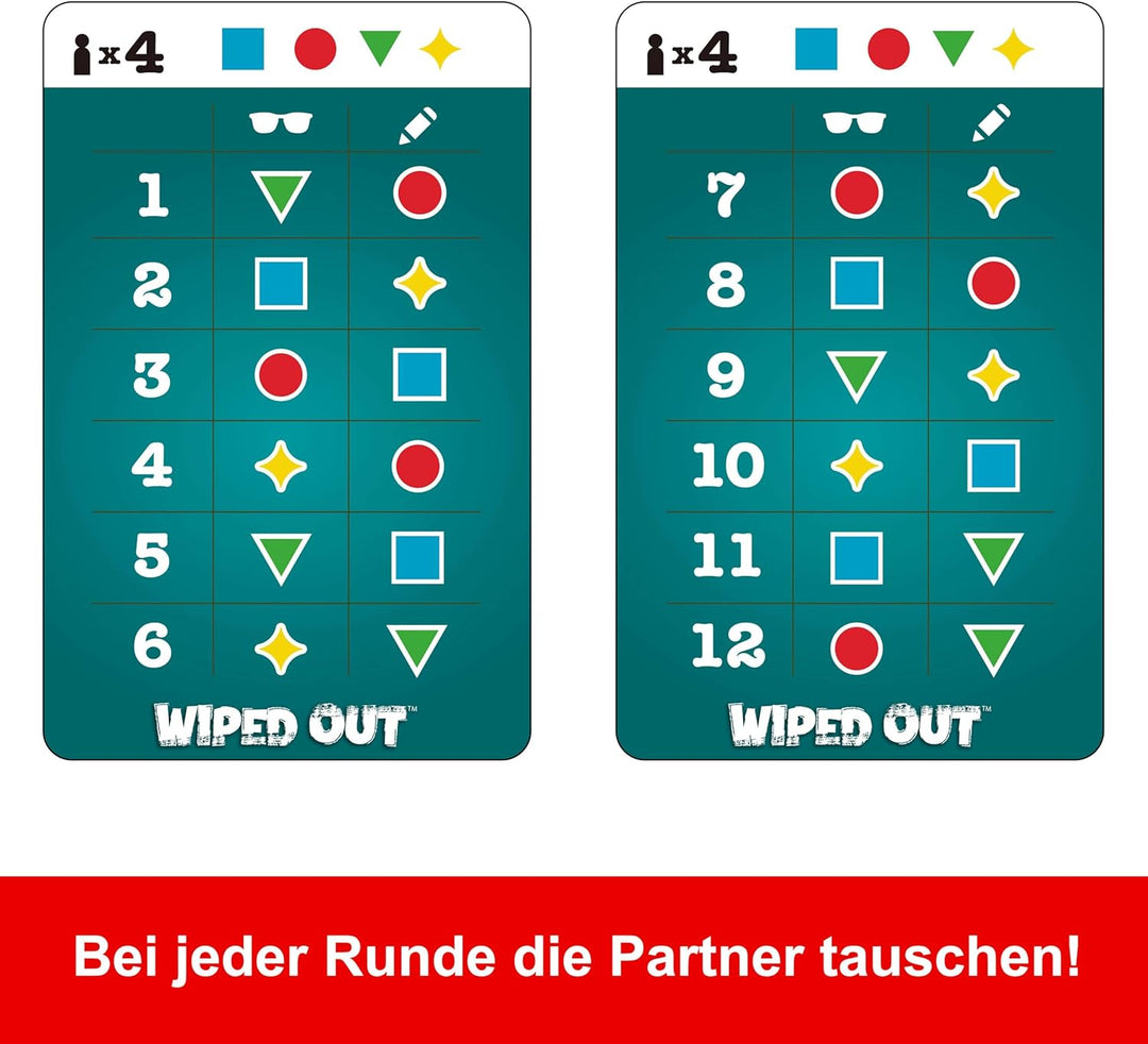 Mattel Games Wiped Out Partyspiel, Ratespiel mit sozialer Logikkomponente und Sabotagemöglichkeit mi