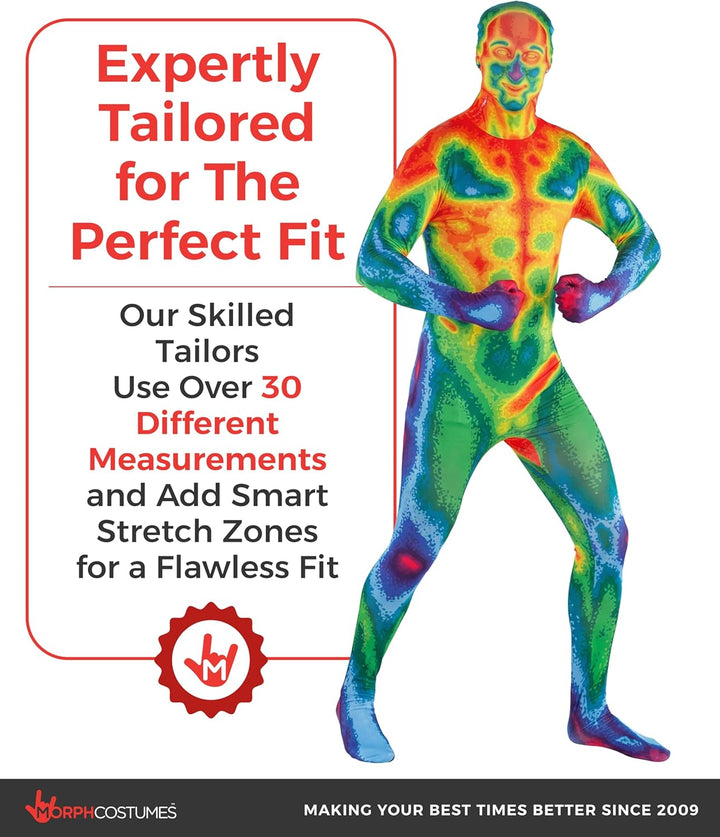 Morphsuits Infrarot Erwachsene, Kostüm Herren, Halloween Herren, Herren, Ganzkörper Kostüm Männer, G