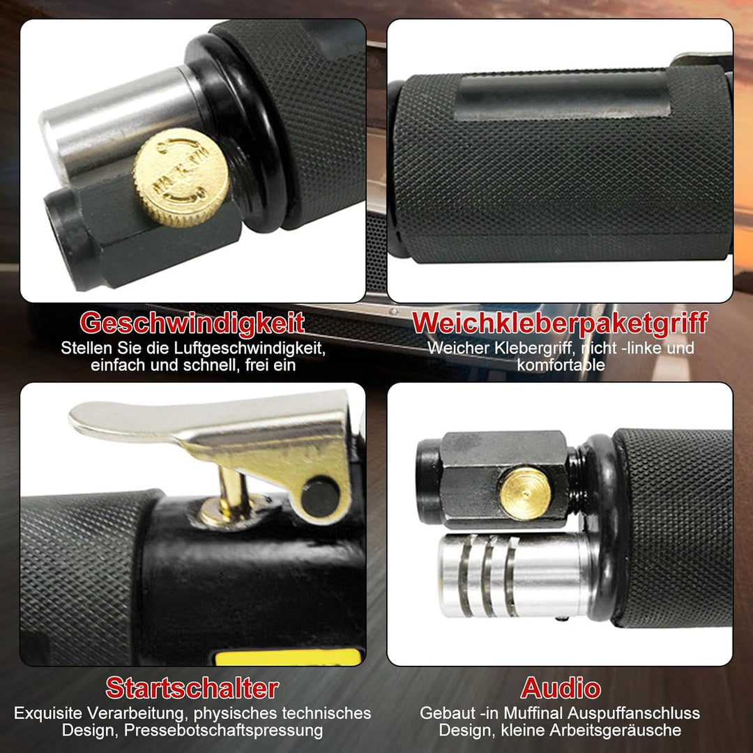 63 in 1 Druckluft Exzenterschleifer Mini Poliermaschine Auto Polierer Set, Exzenter Schleifer Druckl