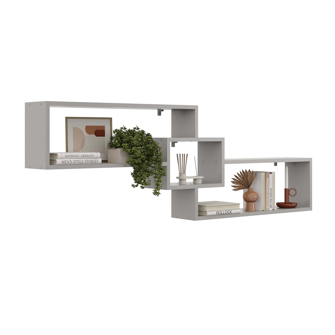 KUBUTKU Dekorativ Wandregal mit 3 Böden 158x53x18 Design Skandinavischer Modern für Wohnzimmer Küche