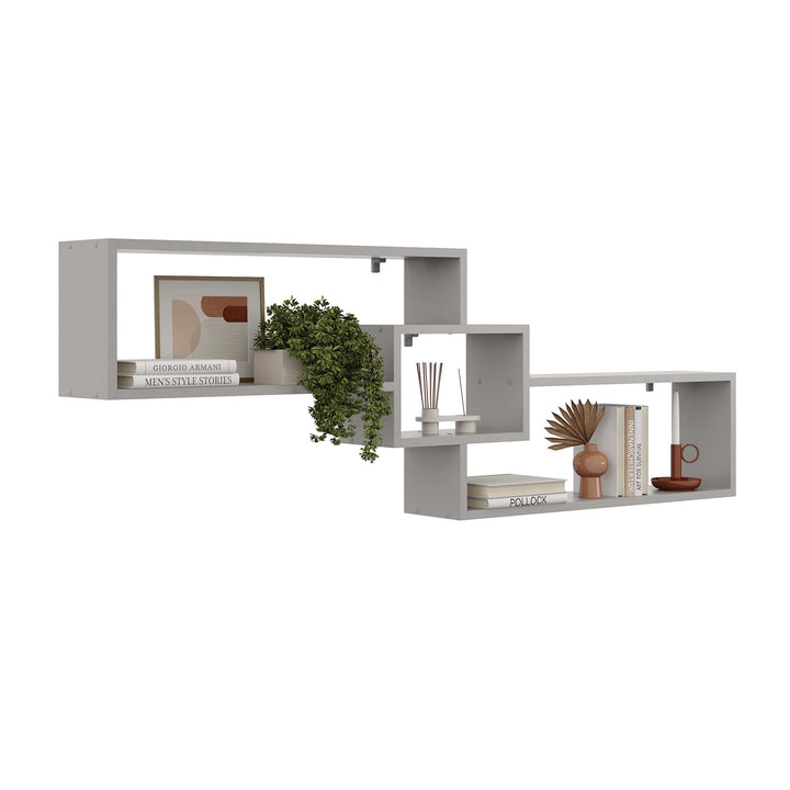 KUBUTKU Dekorativ Wandregal mit 3 Böden 158x53x18 Design Skandinavischer Modern für Wohnzimmer Küche