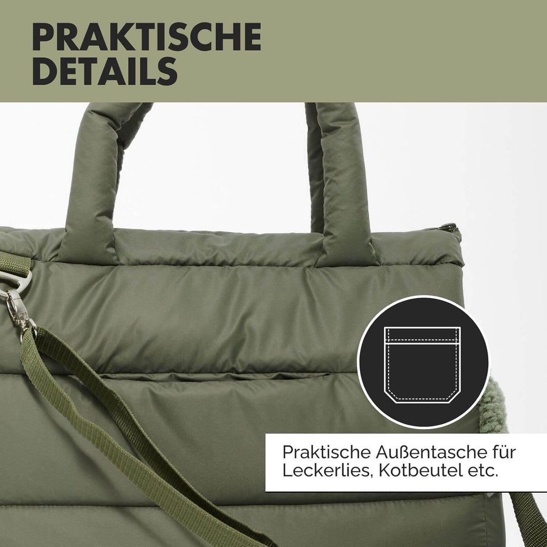 Hundetragetasche SARA | stilvolle Hundetragetasche für kleine Hunde | Wind- & wasserabweisend | Tedd