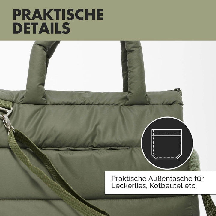 Hundetragetasche SARA | stilvolle Hundetragetasche für kleine Hunde | Wind- & wasserabweisend | Tedd