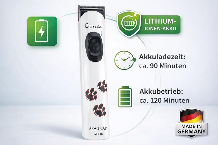 Rotschopf24 Aesculap Exacta Schermaschine Hundetrimmer, Aufsteckkamm 3-6mm. Vibrationsarm, leise, le