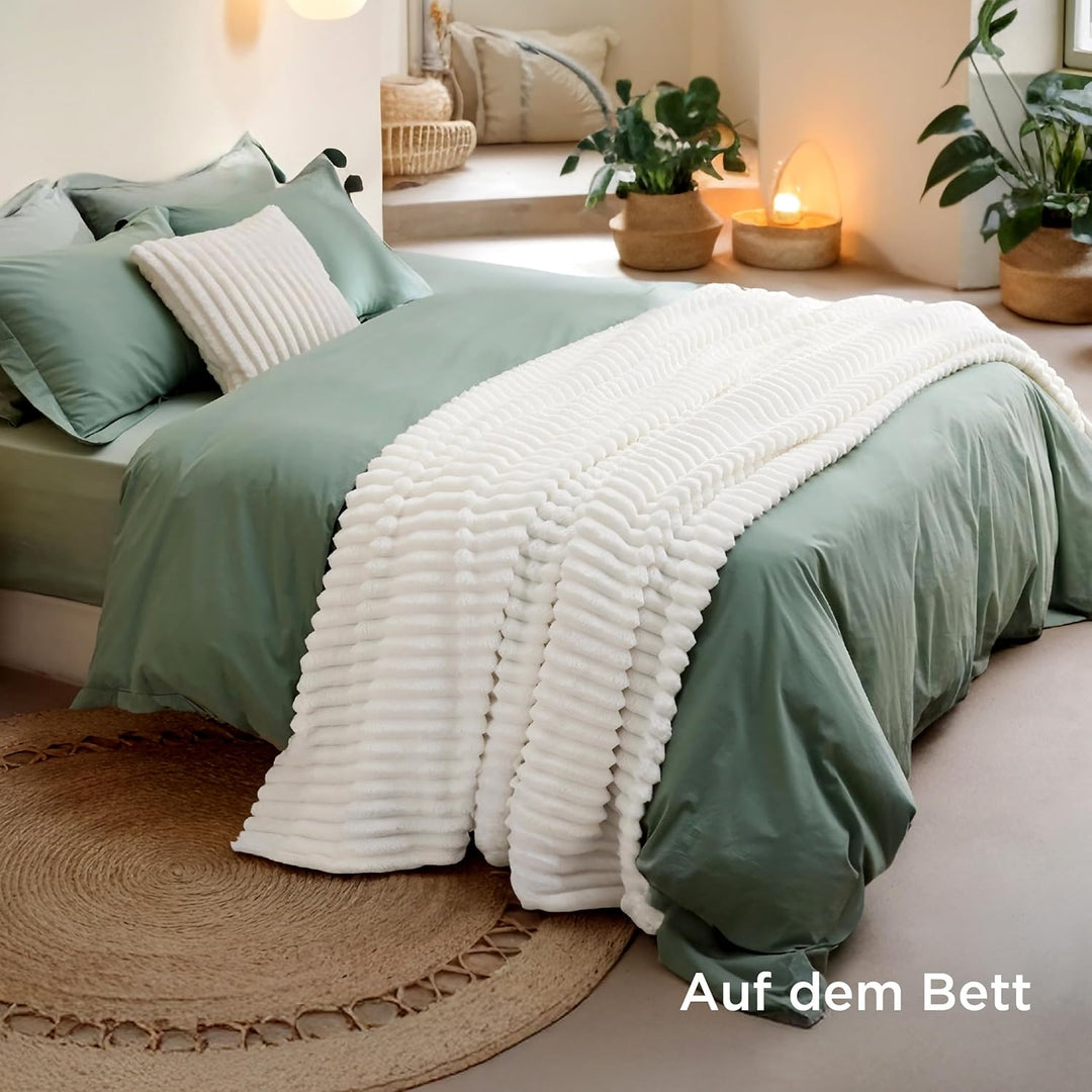 Bedsure Kuscheldecke Flauschig Decke Fleecedecke – Weiche Warme Grobe Korddecke Gemütlicher Sofadeck
