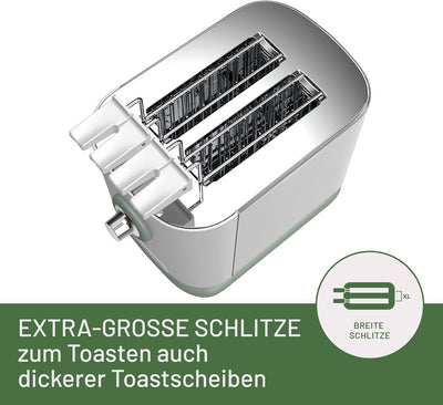 Imetec GranToast Toaster, 2 extra grosse Schlitze und zu öffnende Zangen für extra dicken Toast, 10