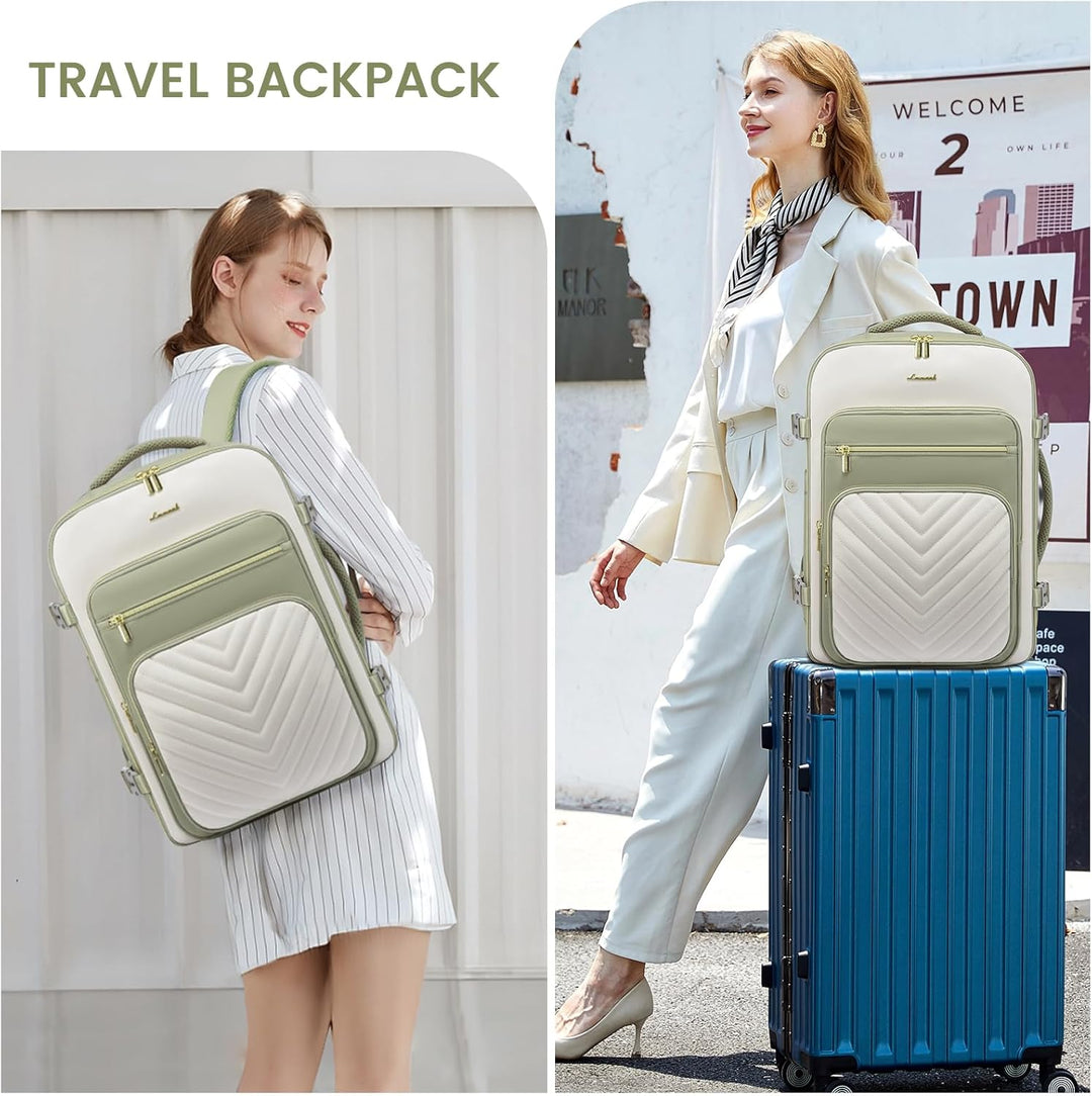 LOVEVOOK Reiserucksack Handgepäck Flugzeug, 40L Rucksack Damen Gross, Wasserdicht Laptop Rucksack 17