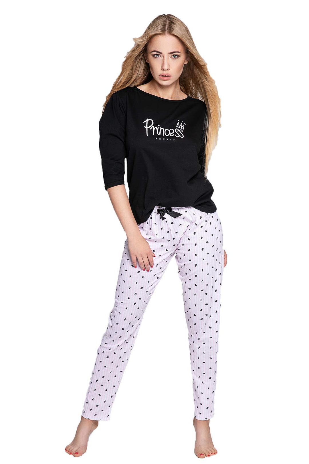 S&amp; SENSIS modischer Baumwoll-Pyjama (Made in EU) Shorty Schlafanzug Hausanzug aus lässigem Shirt und