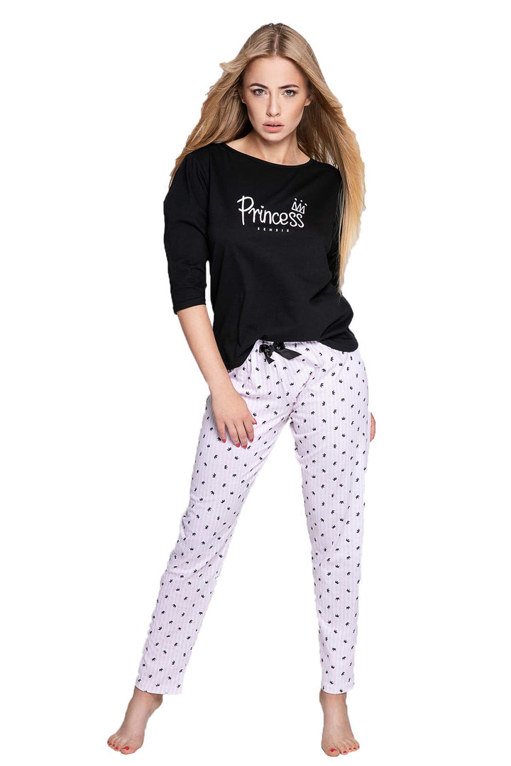 S&amp; SENSIS modischer Baumwoll-Pyjama (Made in EU) Shorty Schlafanzug Hausanzug aus lässigem Shirt und