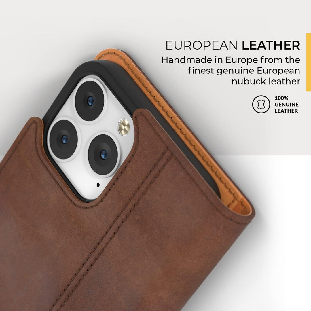 Snakehive iPhone 13 Pro Max Hülle Leder - Stylische Handyhülle mit Kartenhalter & Standfuss - Handyh