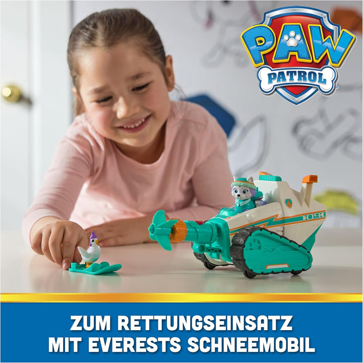 PAW Patrol – Schneemobil mit Everest-Figur, Snowboard und Henrietta-Figur (Deluxe Fahrzeug), Spielze