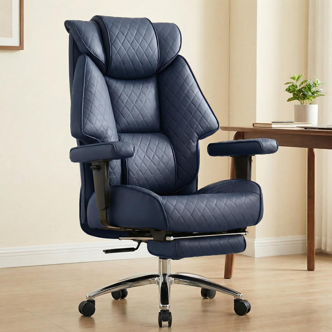 EXCEBET XXL Chefsessel bis 180kg Belastbar, Ergonomischer Bürostuhl mit Taschenfederkern, Breiter Dr