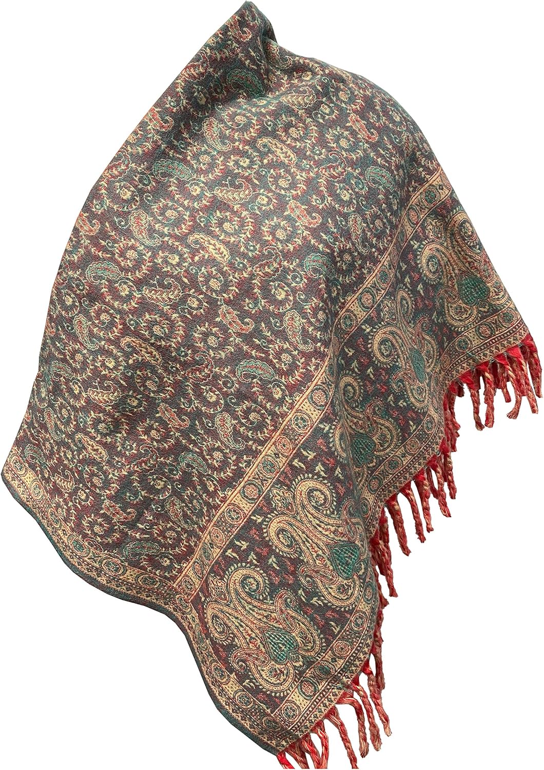 Winterschal aus reiner Yakwolle, hellviolett, beige, mit Blumenmuster, als Dekoration oder als Gesch