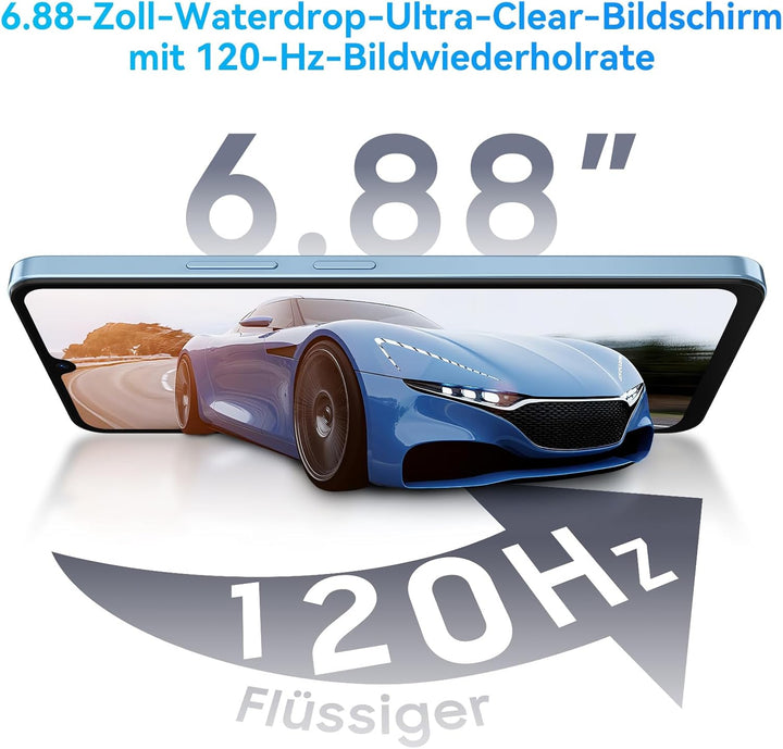 OSCAL Tiger 8 24GB+128GB/2TB TF 5G Smartphone, 6,88 Zoll 120Hz Augenschutz-Display, Android 15 Smart