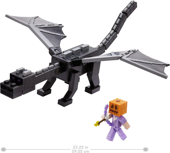 Minecraft GYR76 - Enderdrache, 50 cm gross, und Steve-Figur mit Farbwechseleffekt, Spielzeug ab 6 Ja