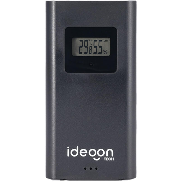 ideoon Moderne Funk-Wetterstation farbig: Rahmenloses LCD-Display für präzise Wetterprognose & Hygro
