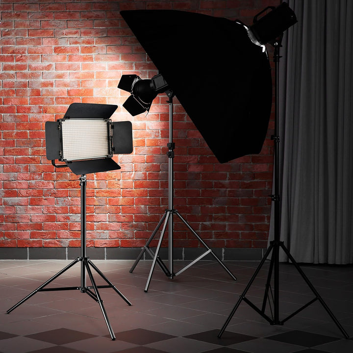 Walimex pro Niova 600 Plus Bi Color + WT-806 Lampenstativ – Set aus LED Videoleuchte Dauerlicht Fläc