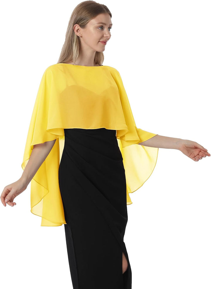 Damen Chiffon-umhang 001 Pashmina-Schal Einheitsgrösse Gelb, Einheitsgrösse Gelb
