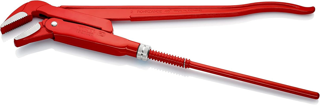 KNIPEX Rohrzange 45 Grad abgewinkeltes Maul, Chrom-Vanadium, rot pulverbeschichtet, 570 mm, 83 20 02