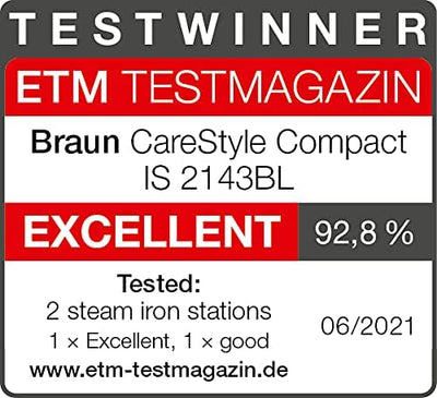 Braun CareStyle Compact IS 2143 Dampfbügelstation - Dampfbügeleisen mit FreeGlide 3D Bügelsohle, Ver