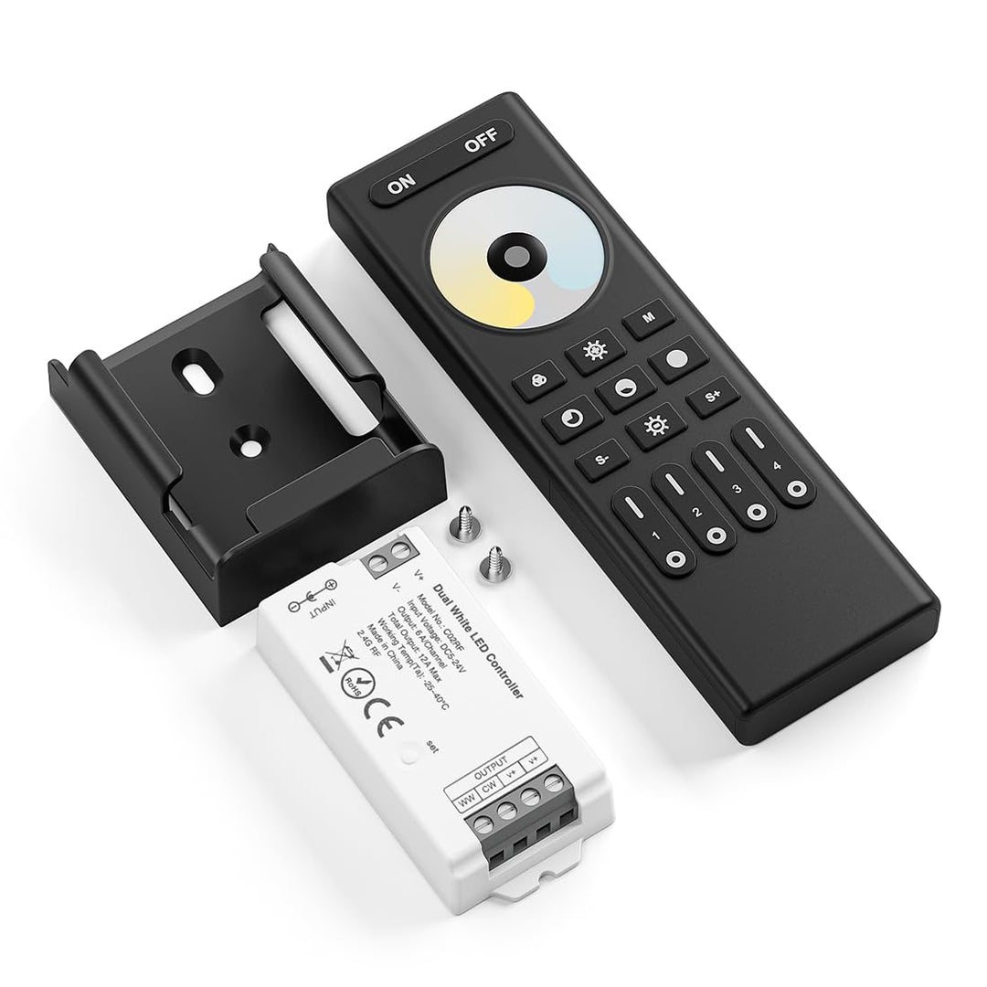 FCOB 5050SMD COB CCT C02RF 2.4G RF Steuergerät&amp;RC02RFB Fernbedienung Kit | 4 Zonen RF 2.4GHz drahtlo