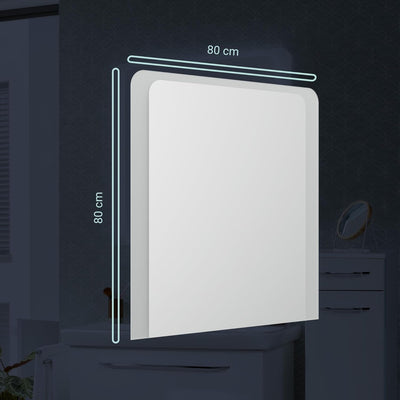 FACKELMANN LED Spiegel Milano 80 / Wandspiegel mit Design-LED-Beleuchtung/Masse (B x H x T): ca. 80