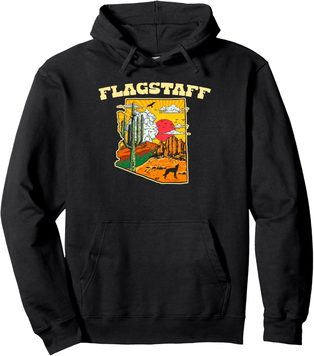 Flagstaff Arizona Pride Outdoor Desert Illustration Nature Pullover Hoodie